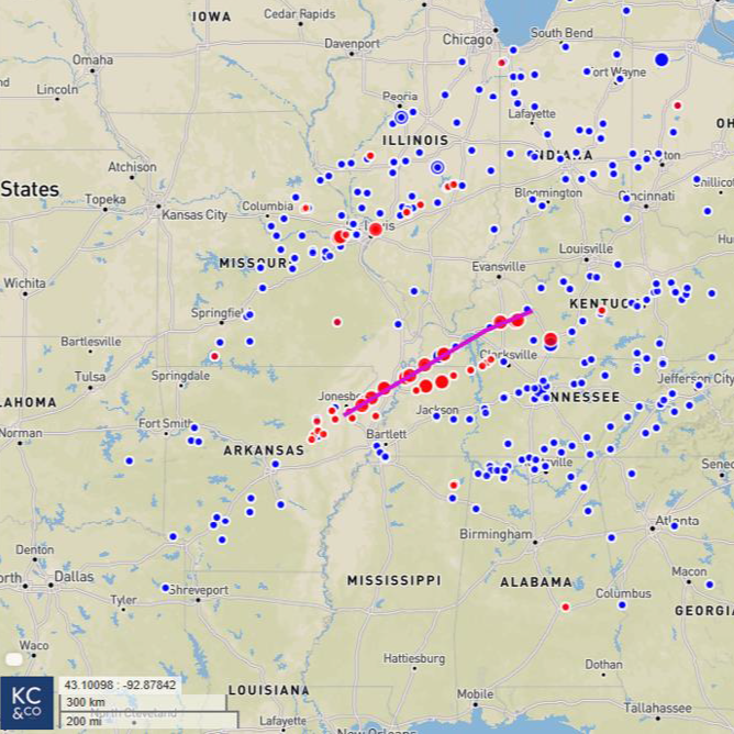 2021 December Tornado Outbreak Track